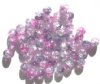 50 6mm Crystal, Montana, and Purple Crackle Glass Beads